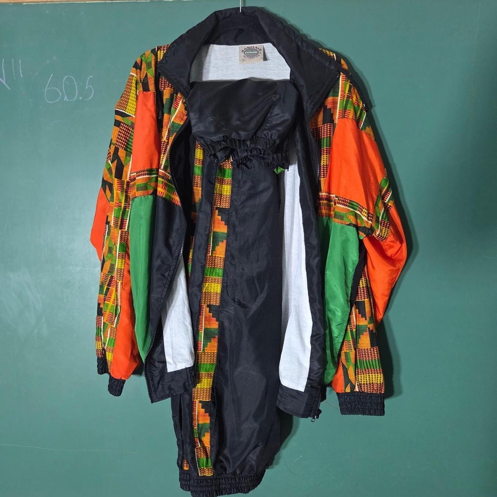 Vintage 80s Homeland Authentic Afro-centric Tracksuit Men Large XL Multicolor